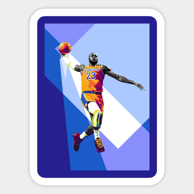 Lebron James Dunk WPAP Pop Art illustration Sticker by godansz